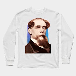 English Writer Charles Dickens illustration Long Sleeve T-Shirt